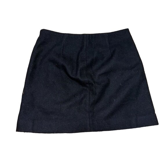 GAP Asymmetrical Zipper Wool Mini Skirt Black Womens Size 4 Moto Preppy Academia - Picture 4 of 4